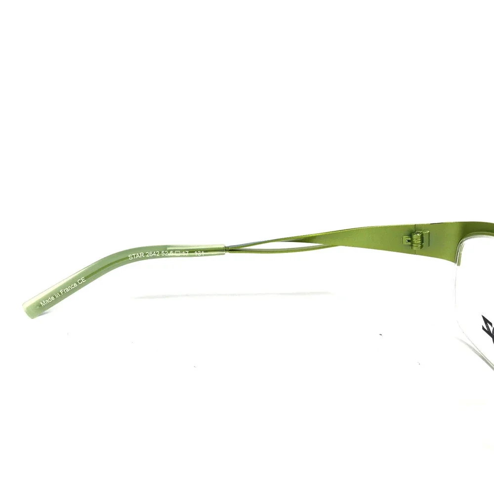 BOZ Eyeglasses Frames STAR 2642 Blue Anise Green Half Rim Cat Eye 52.5-17-131